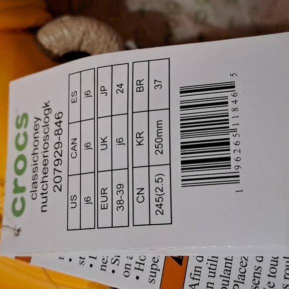 Crocs Honey Nut Cheerios clog sandals! Size 6y / 7.5 women - Picture 8 of 8